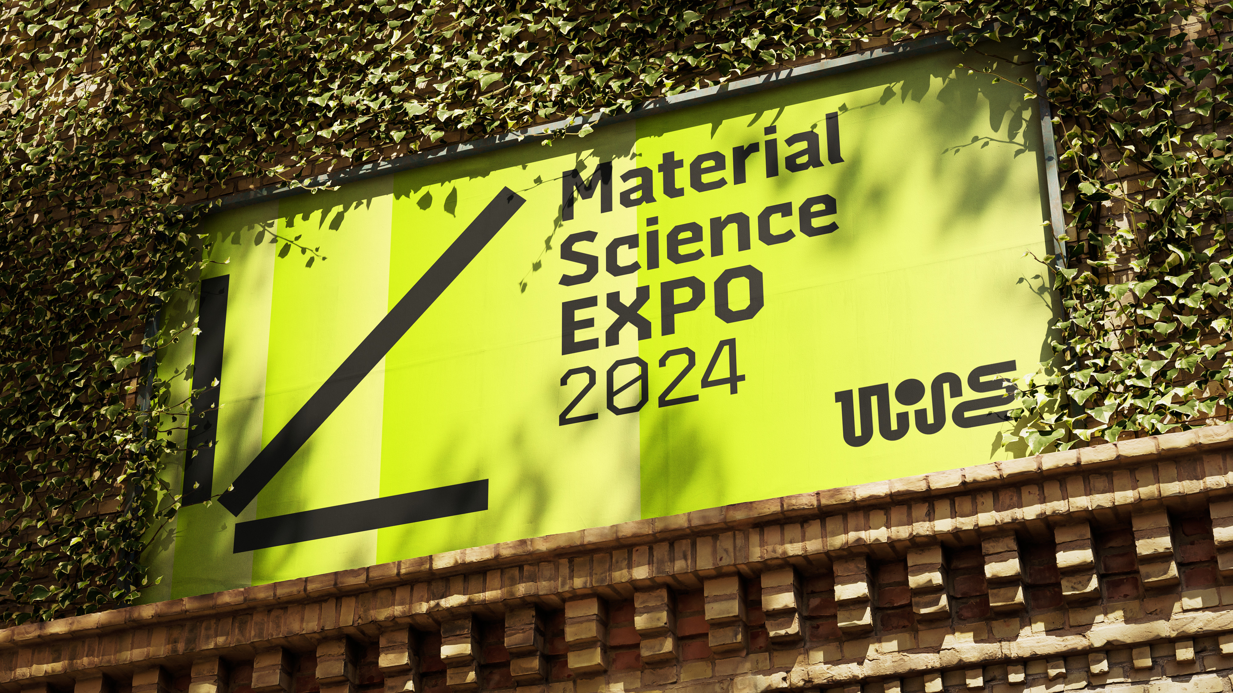 A billboard showing the way to an expo.